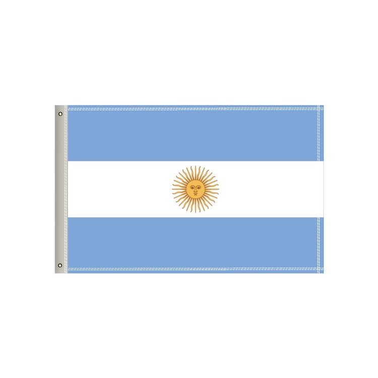 National Flag, Argentina, Double-Sided - 36"W x 24"H 1