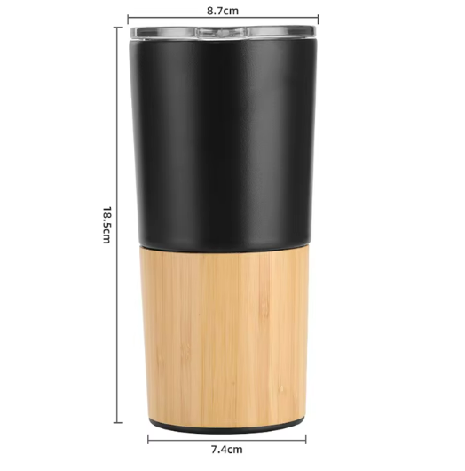 20oz Stainless Steel Bamboo Cup With Lid 2