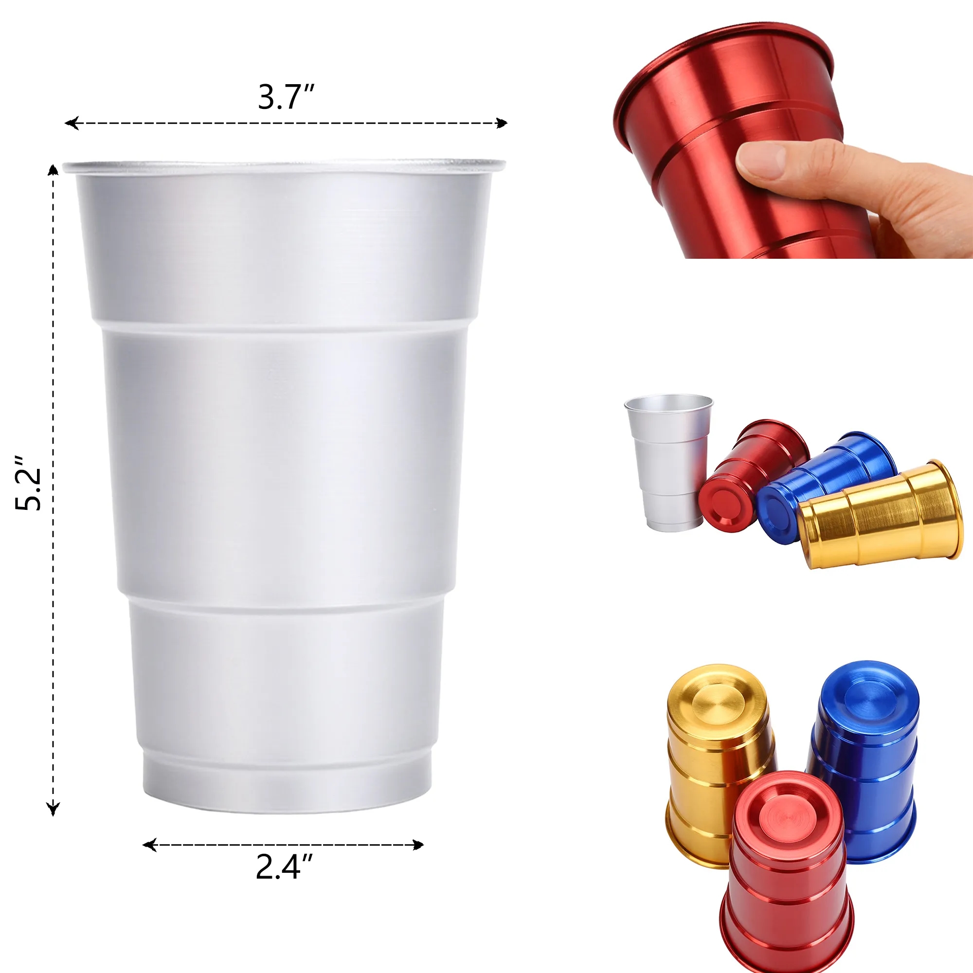 MOQ 50 16 oz Recyclable Aluminum Pint Cup 2