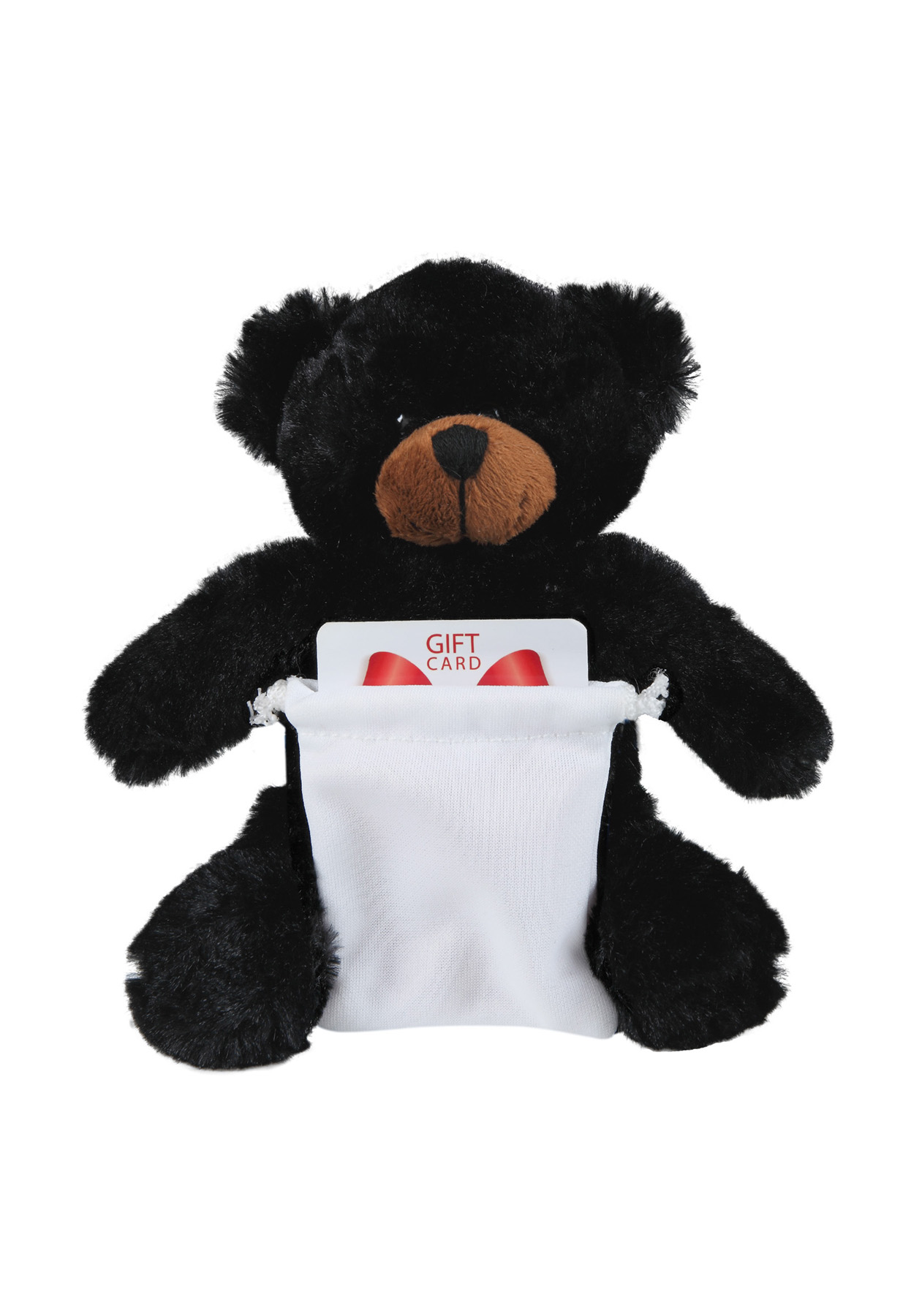 soft plush Black Bear with gift card sack 5
