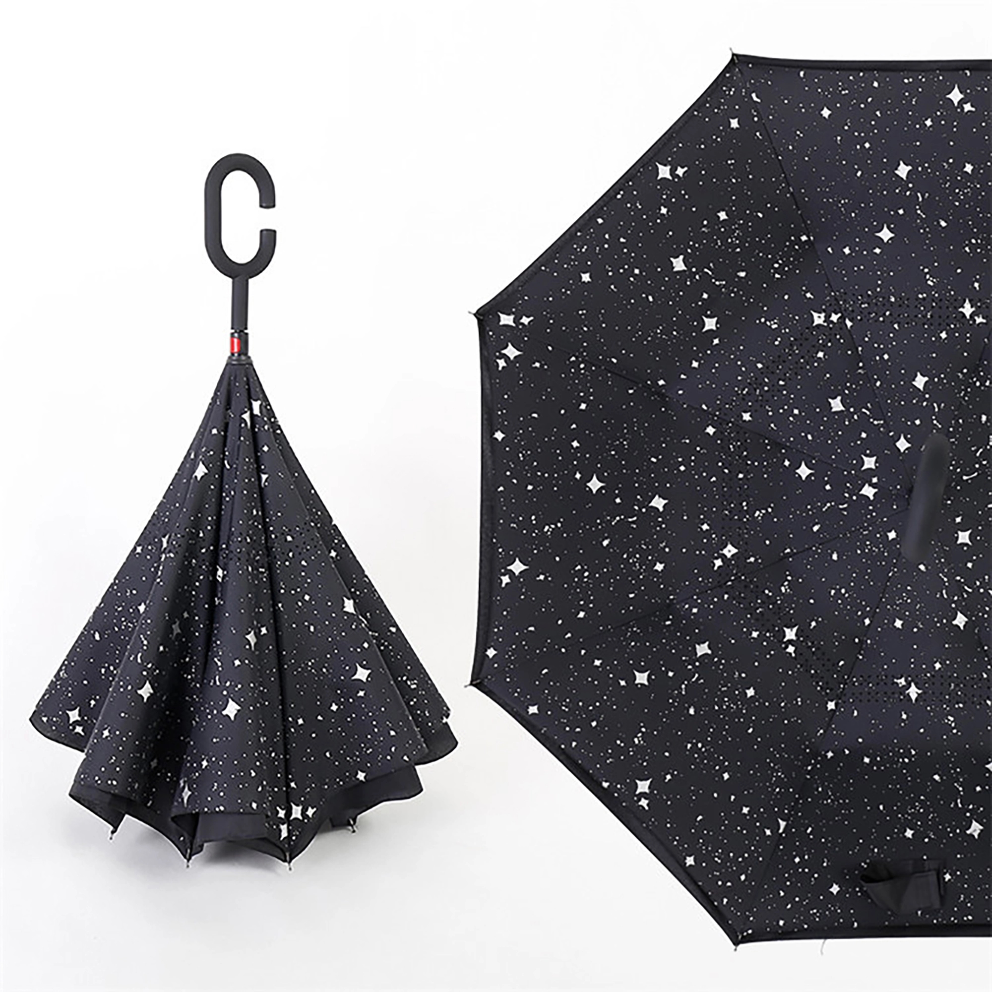 MOQ 50pcs C-Shaped Handle Anti-UV Inverted Reverse Umbrella 7