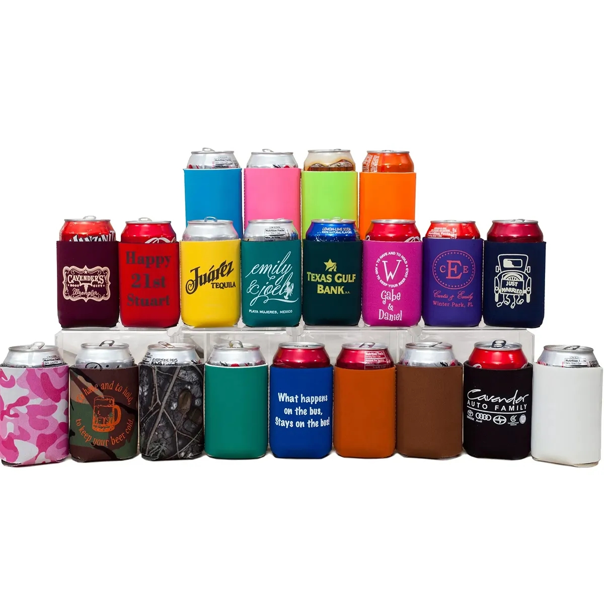 Custom Foam Kan Tastic Can Kooler With Multi Color Choices, custom koozie with logo imprint 10