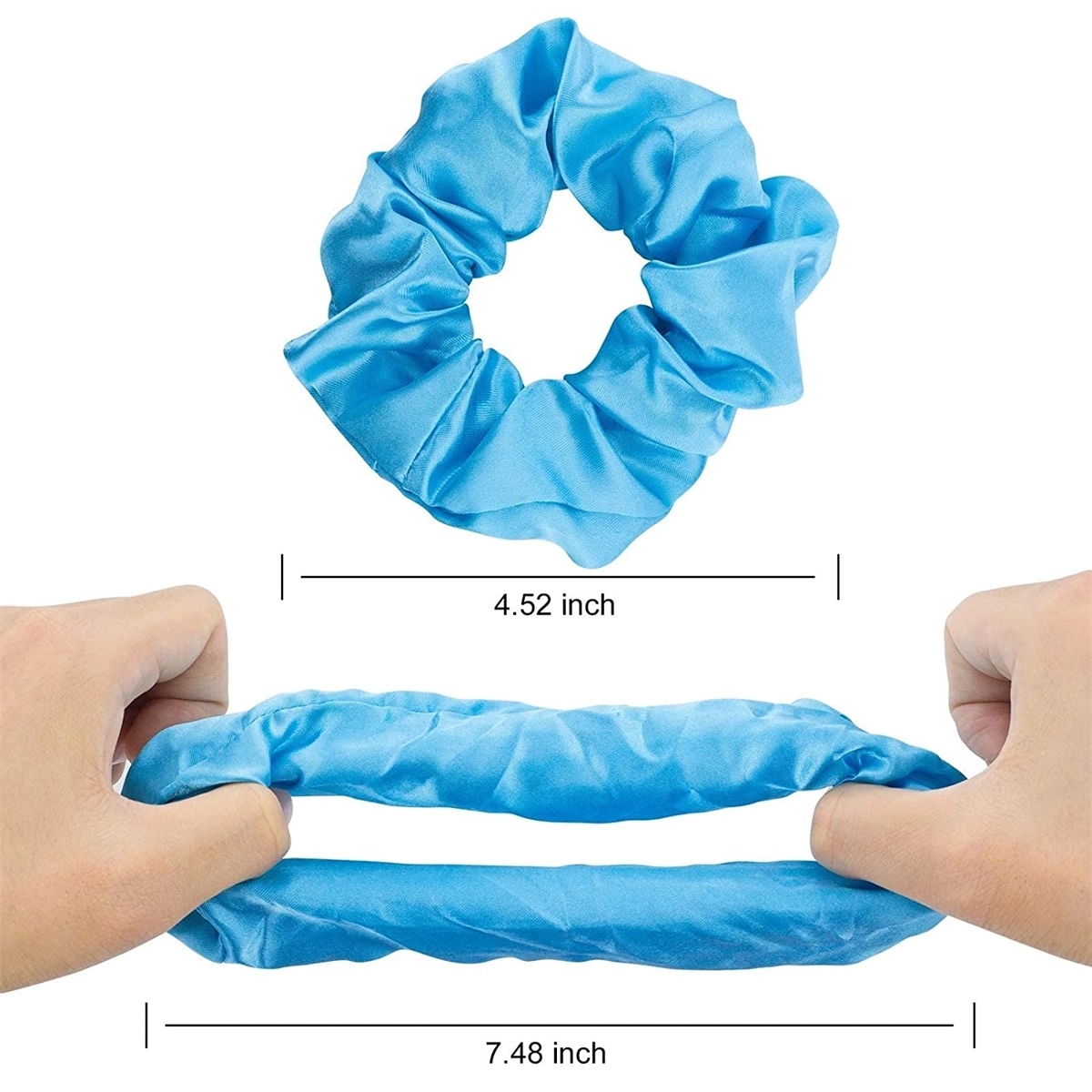 Led Light Hair Scrunchies Satin Elastic Bands Ties Ropes 3