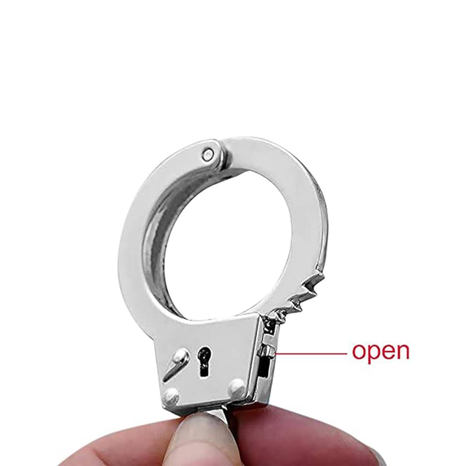 2 Pcs Mini Handcuffs Metal Keychain 5