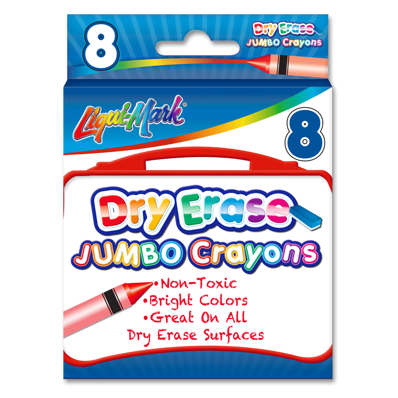 8 Pack Jumbo Dry Erase Crayons - Assorted Colors 1