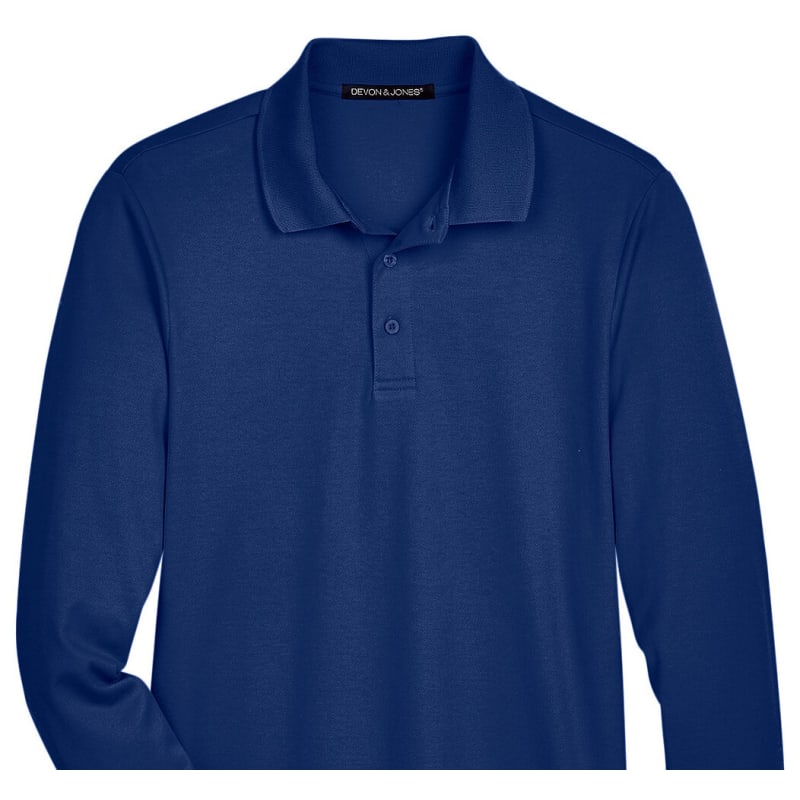Devon & Jones CrownLux Performance™ Men's Tall Plaited Long Sleeve Polo 14