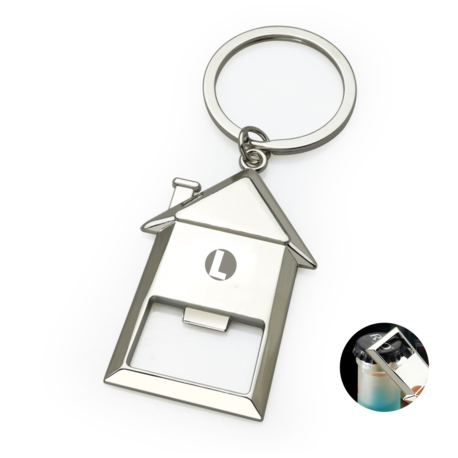 Metal Keychain with Built-In Bottle Opener
