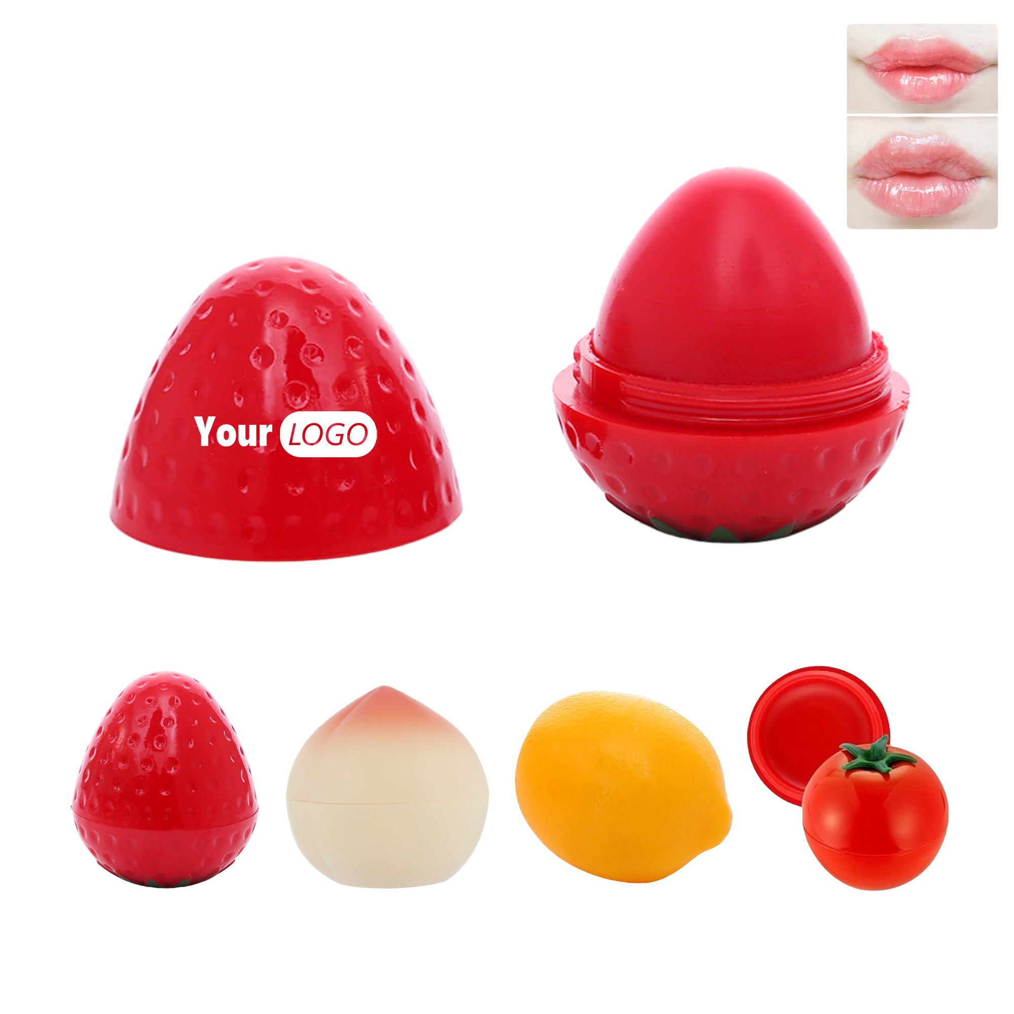Custom Logo Fruit - Shaped Lip Balm 7