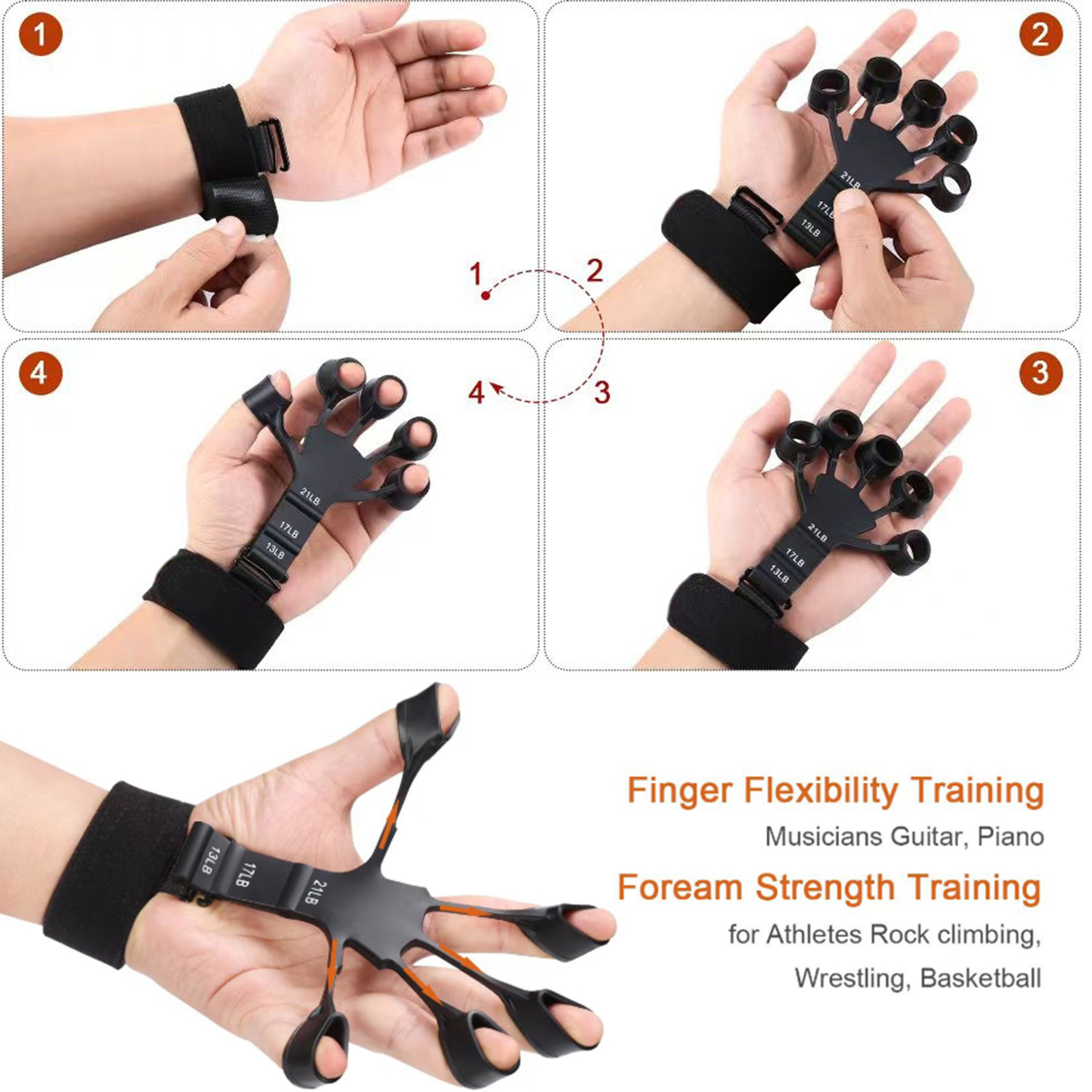 Silicone 5 Finger Grip Strength Trainer 4