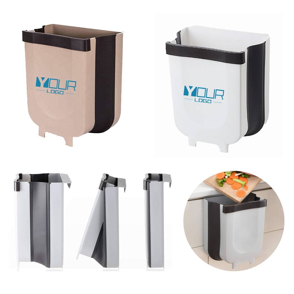 Folding Small Hanging Kitchen Trash Can 2
