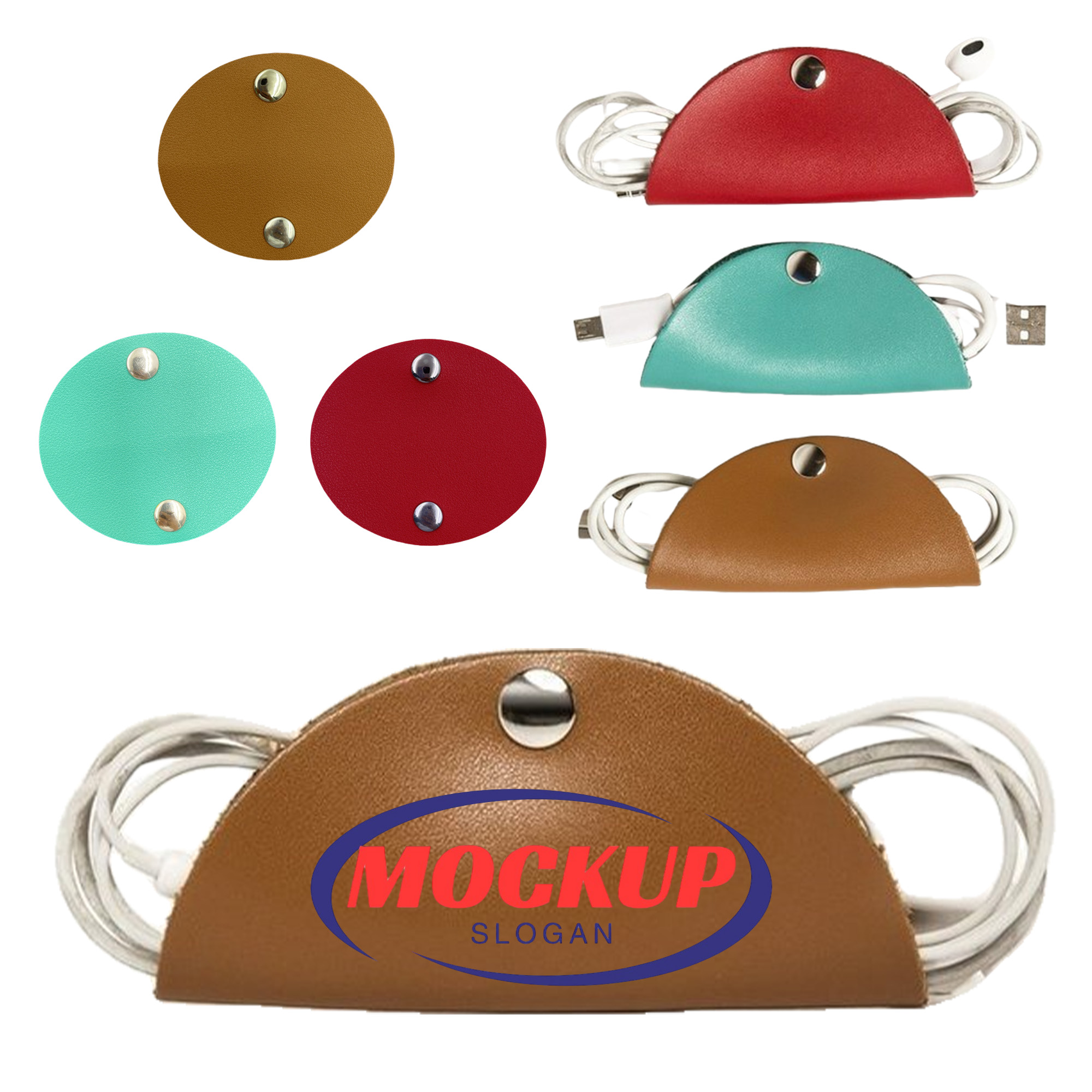 Portable Leather Cable Storage Organizer 2
