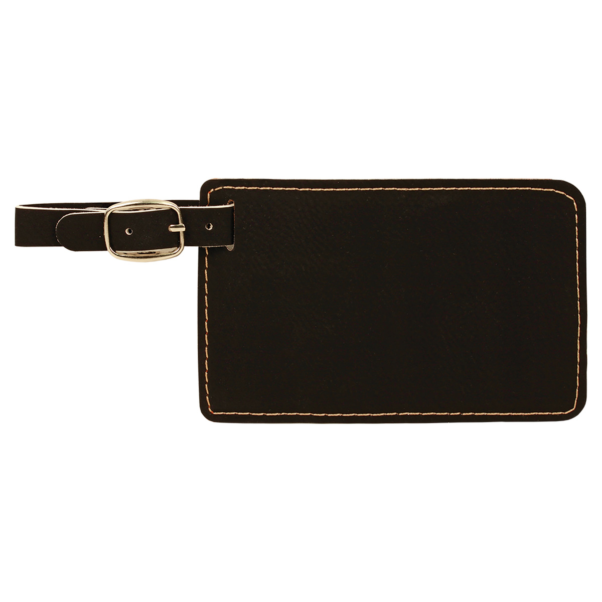 Black/Gold Leatherette Luggage Tag 2