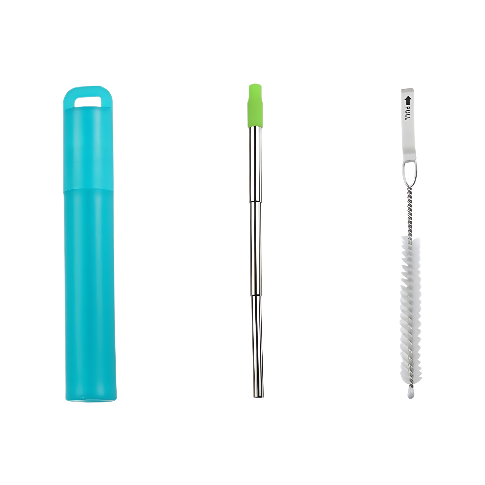 304 Stainless Steel Retractable Straw Set with Silicone Tips 5