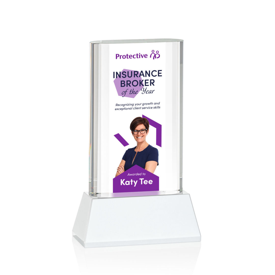 Merit VividPrint™ Award on Base - White 7