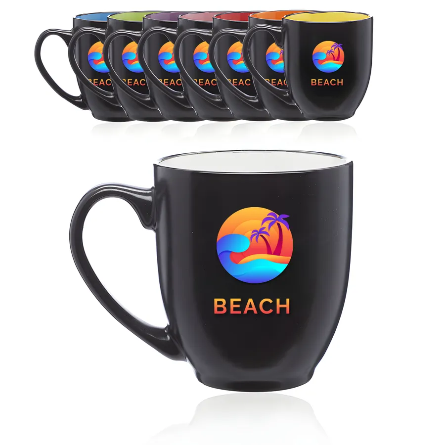Dual Colored Ceramic Bistro Mugs 3