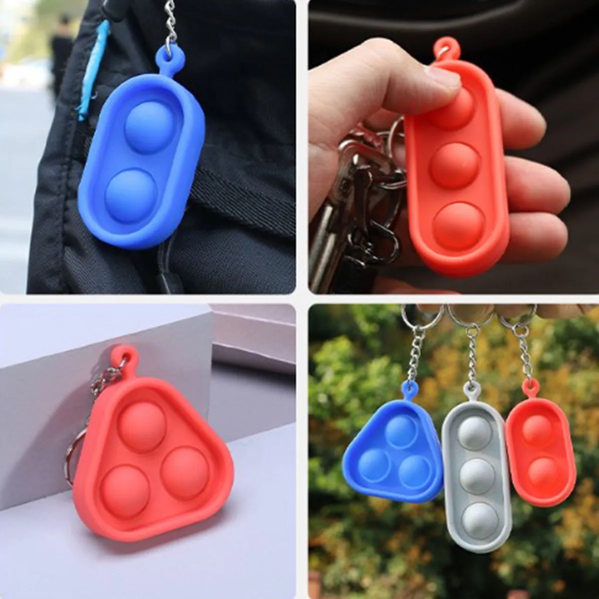 Mini Pressure Relief Ventilation Fingertip Silicone Keychain 6