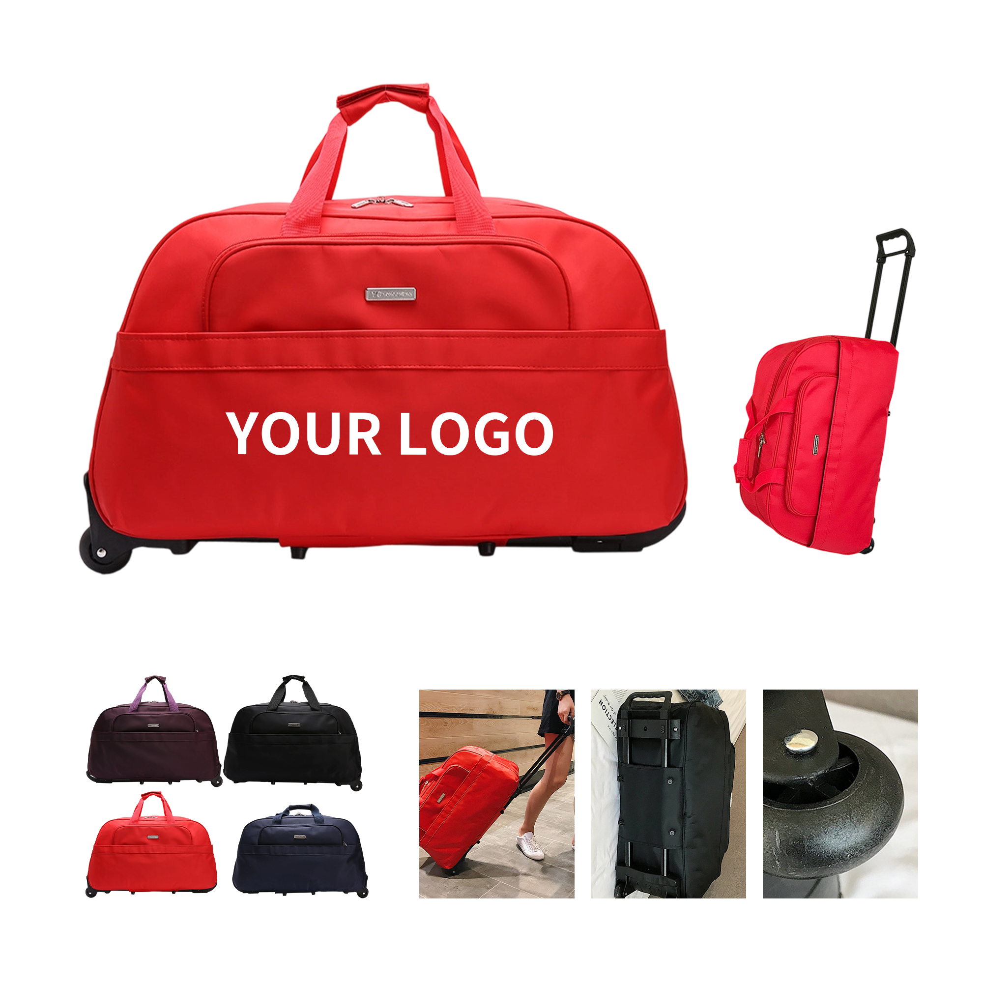 24 Liter Wheeled Rolling Duffel Nylon Carry On 22.9" Length x 8.7" Width x 13" Height 6