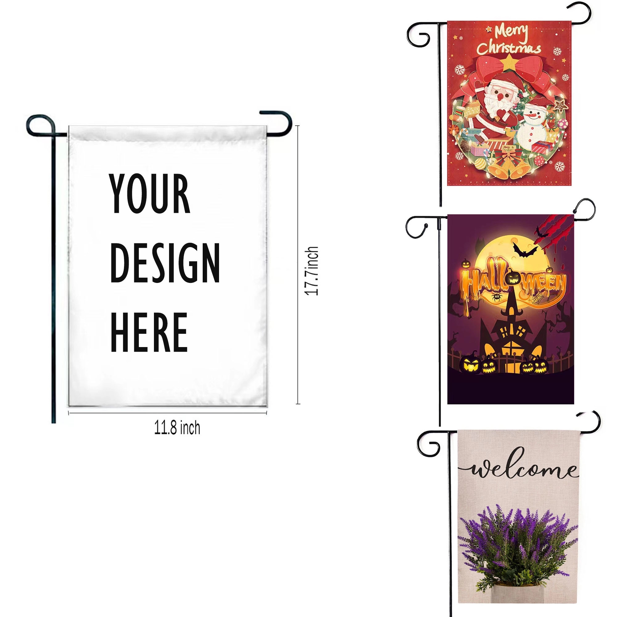 Custom Linen Garden Flag  MOQ 30PCS 2
