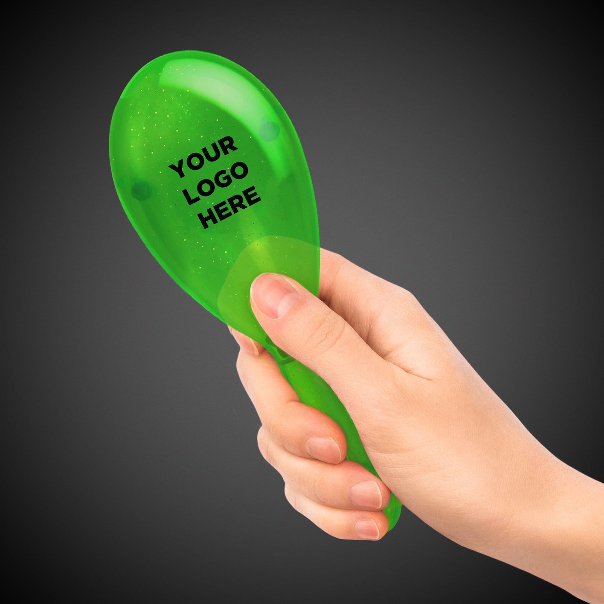 Green 7" Plastic Glitter Maraca