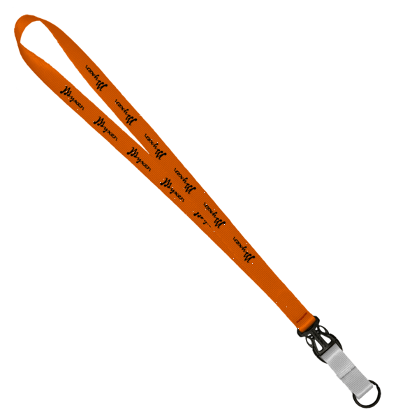 3/4" Multi color (Top and bottom) Nylon Lanyard with Plastic Slide Buckle R 46