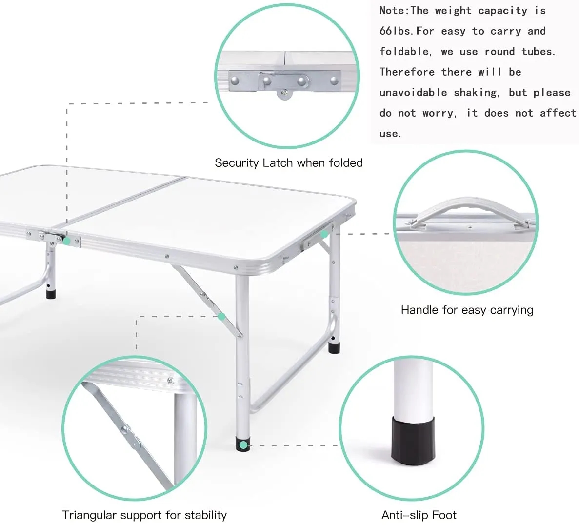 Ultralight Aluminum Portable Folding Utility Table 1