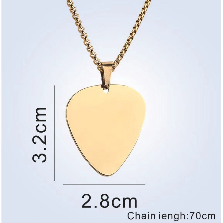 Custom Engraved Laser Stainless Steel Guitar Pick Pendant 3