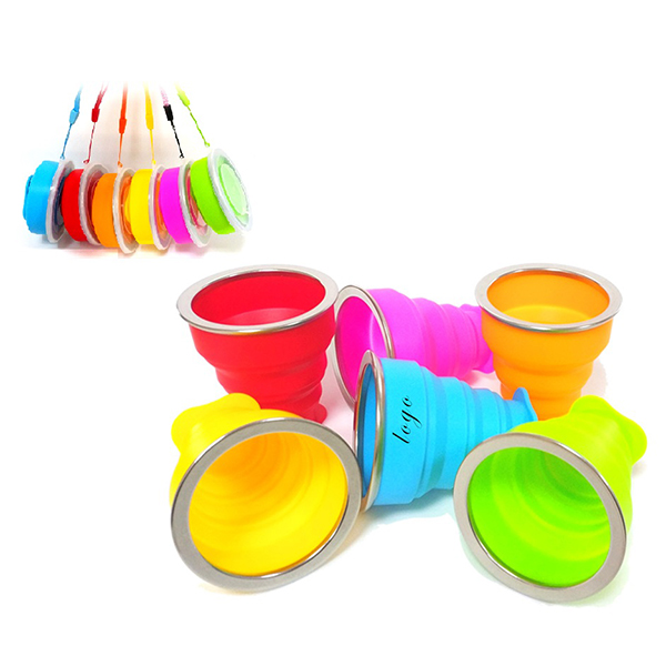 6Oz Collapsible Silicone Water  Travel Folding Cup Mug 2