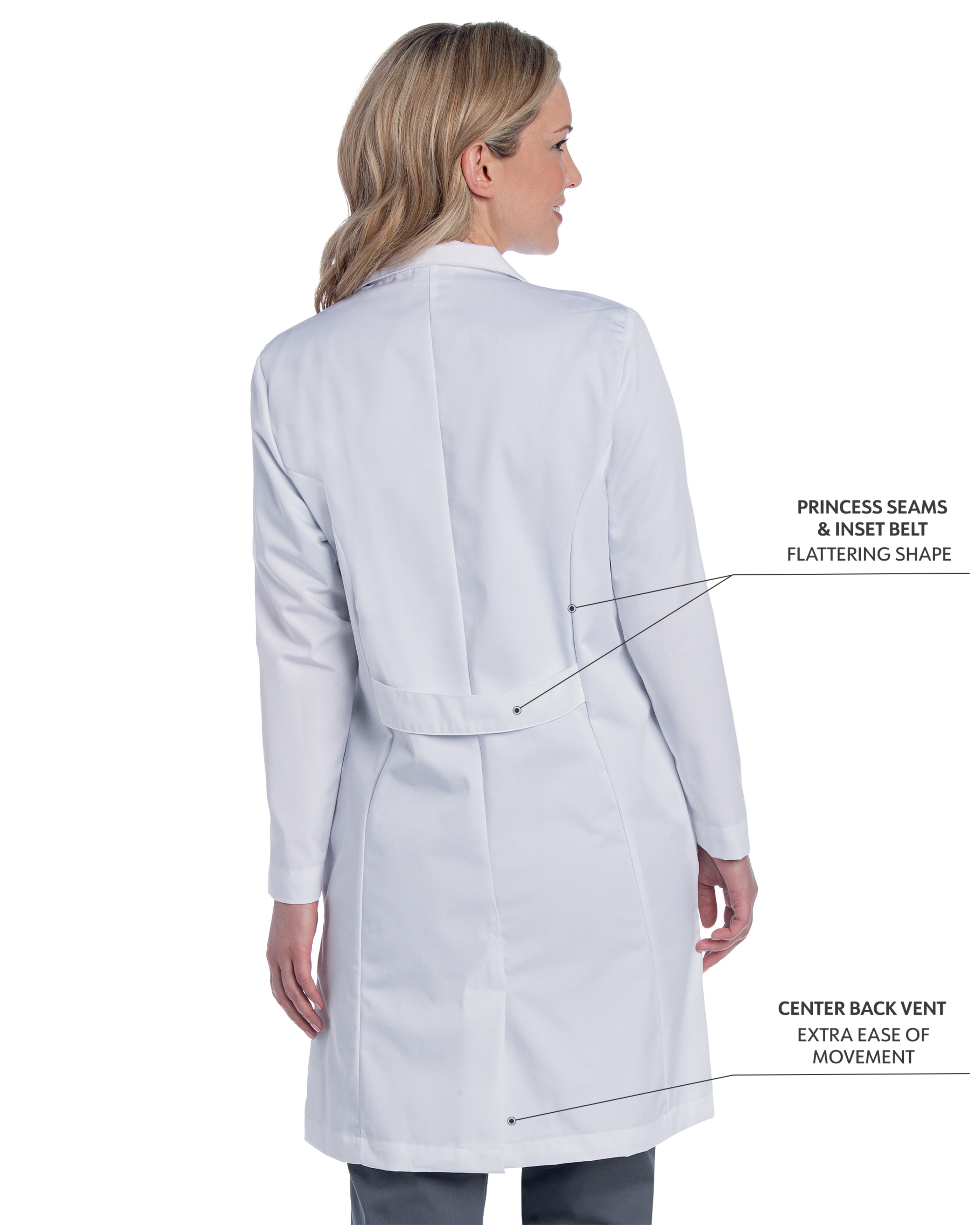 Landau - Essential Lab Coats - Women's Five-Pocket 38" Full-Length Lab Coat 4