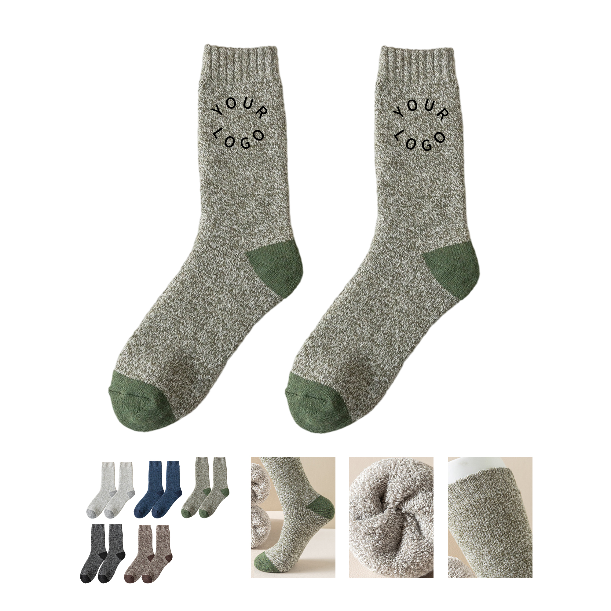 Wool Winter Socks With Sweat Absorption And Odor Control 11" x 4" 2