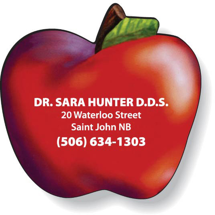 Stock Apple Magnet .020 (2.25" x 2.31"), High Res. Full Colour Digital, White Vinyl Topcoat