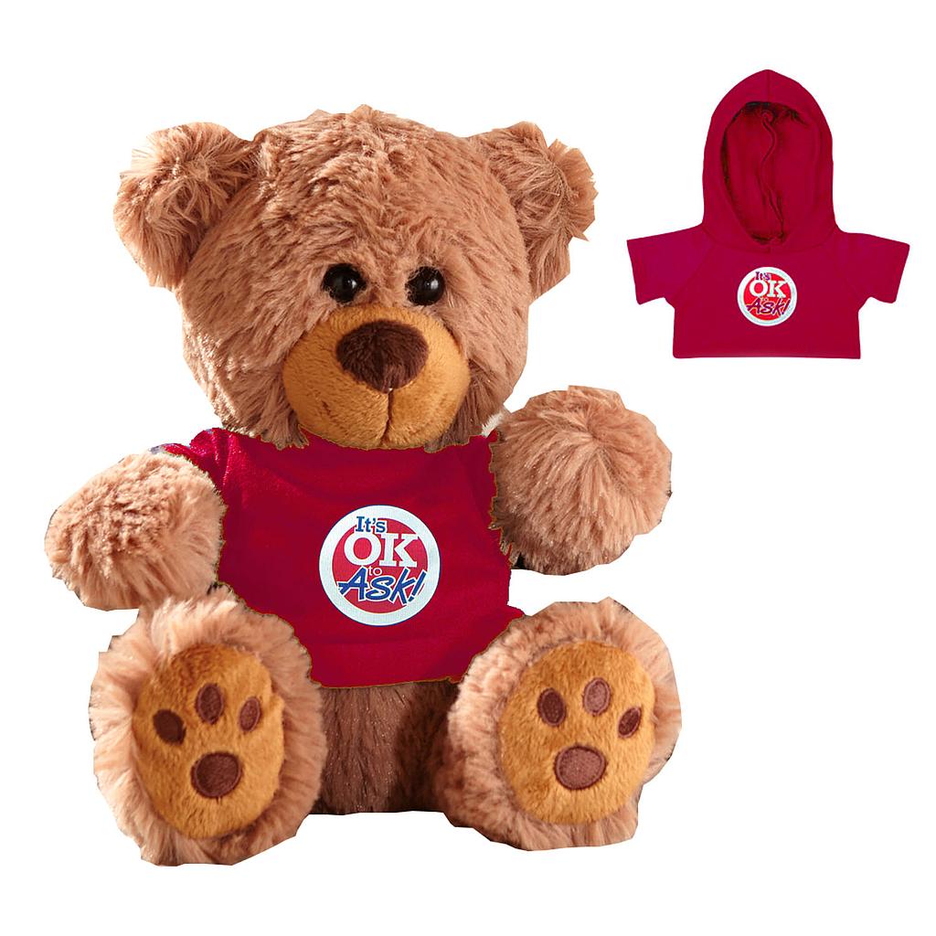 Plush Bear w/ Embroidered Paws and Hoodie 18