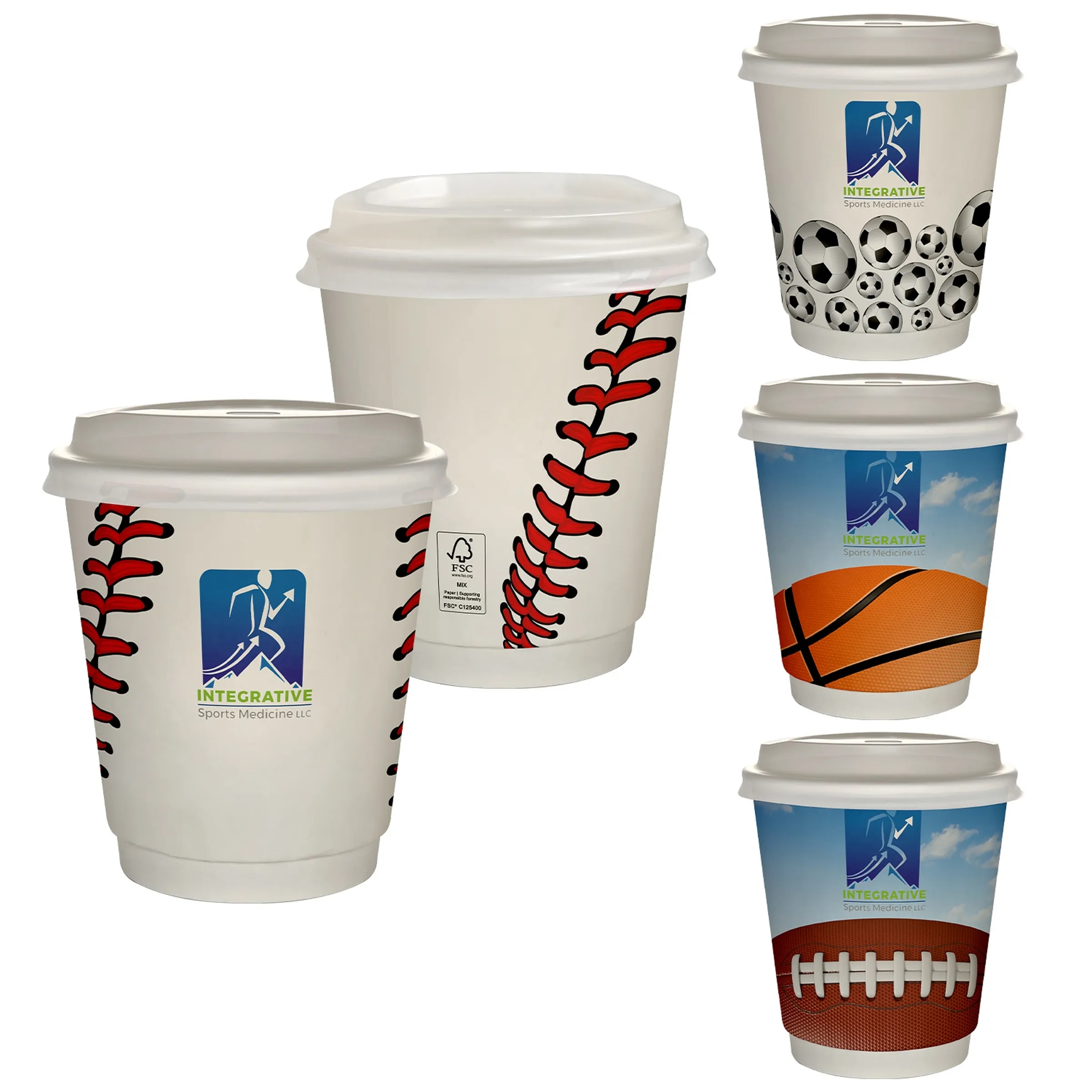 10 oz Full Color Sporty Paper Cup With Lid 14