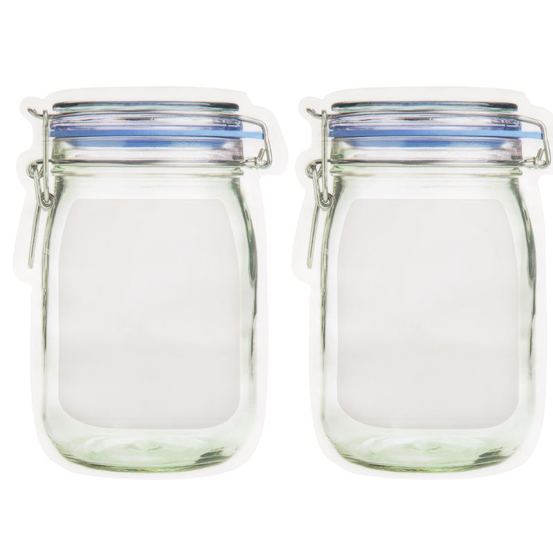 Stand-up Mason Jar Style PE Zipper bag Bottle 1