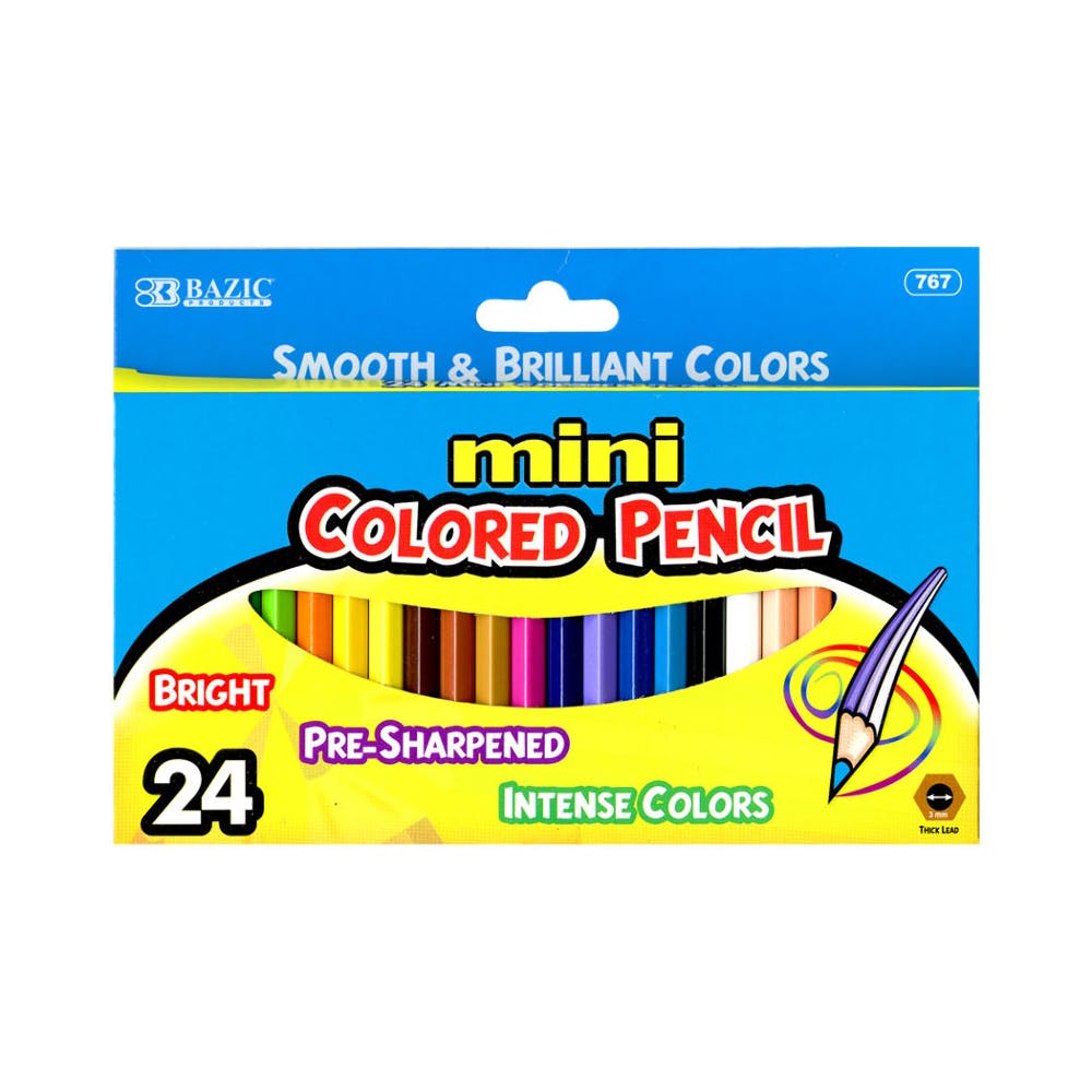 Mini Colored Pencils - 24 Count Pre-sharpened 2