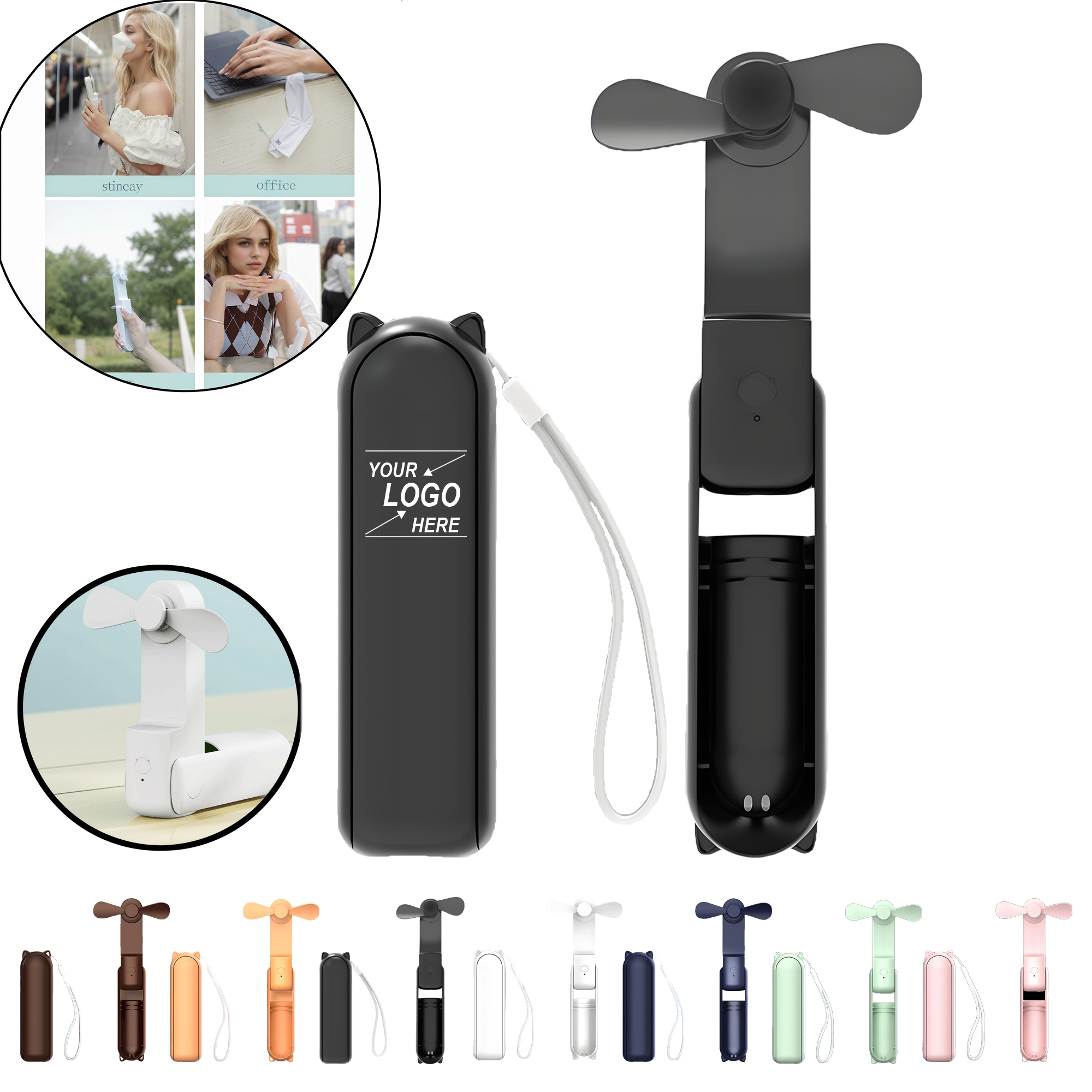 Portable Handheld Fan with Built-in Power Bank 3
