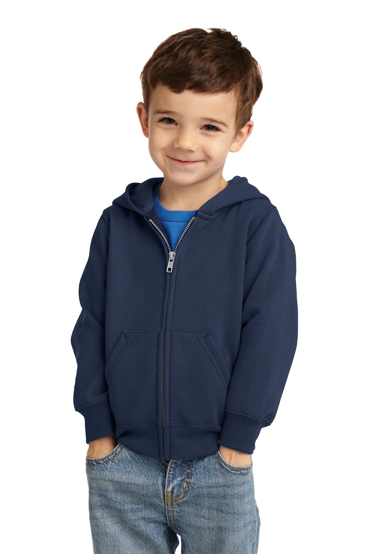 Port & Co Toddler Core Fleece Full-Zip Hooded Sweatshirt. CAR78TZH 18