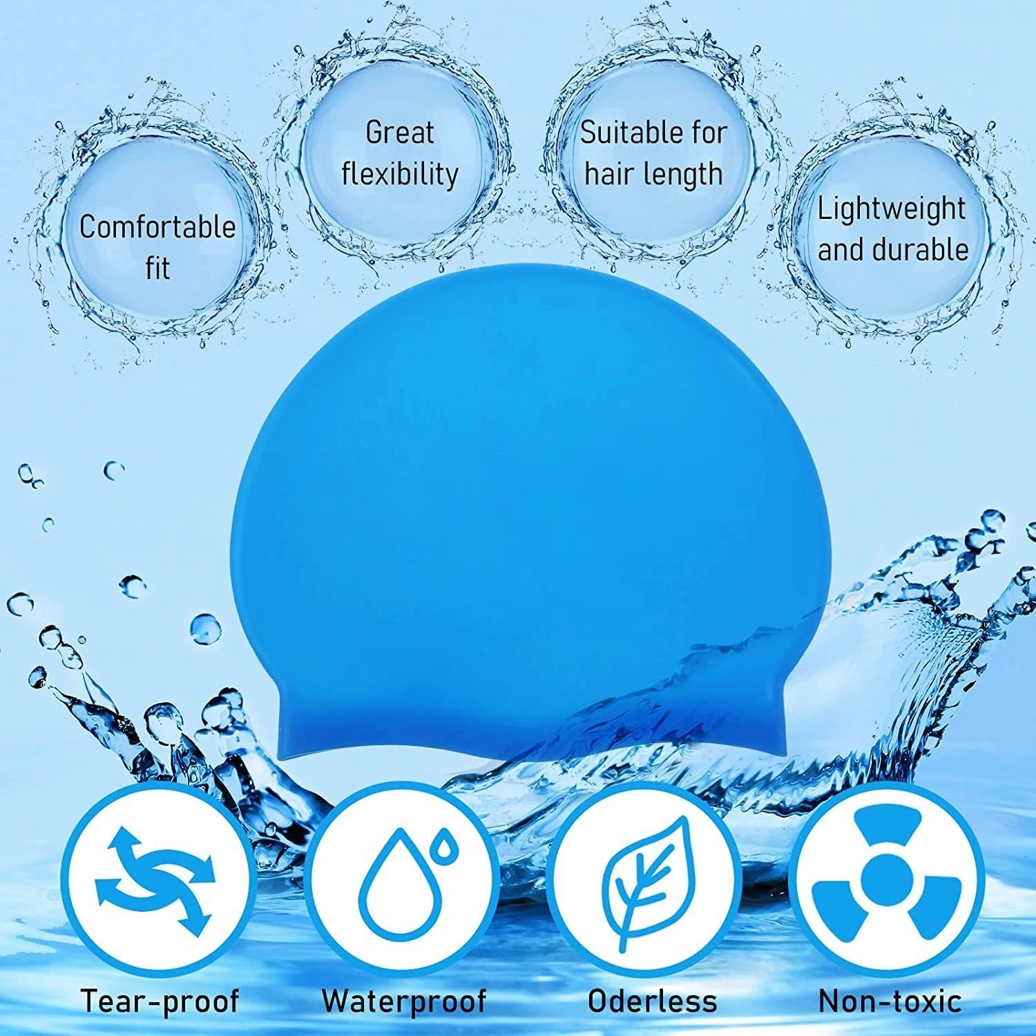 Silicone Swimming caps 3