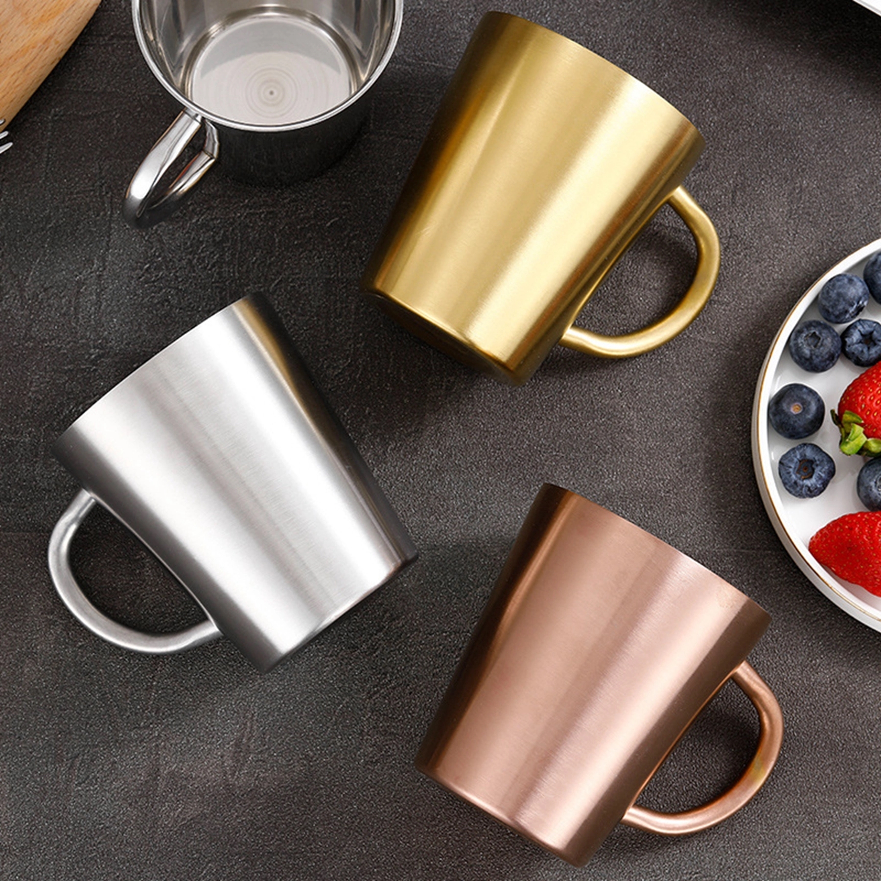 10 Oz. Stainless Steel Double Wall Wine Cup with Handle 1