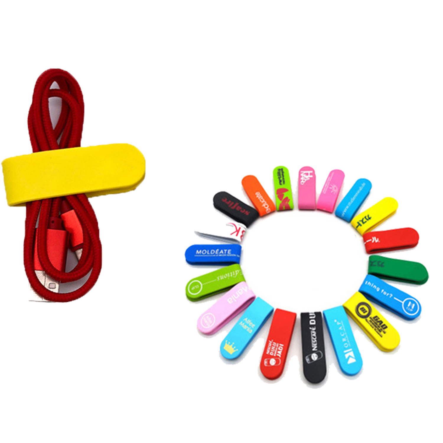 Silicone magnetic bookmark cable organizer 1