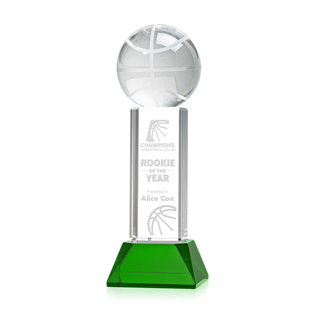 Basketball Award on Stowe Base - Green 11