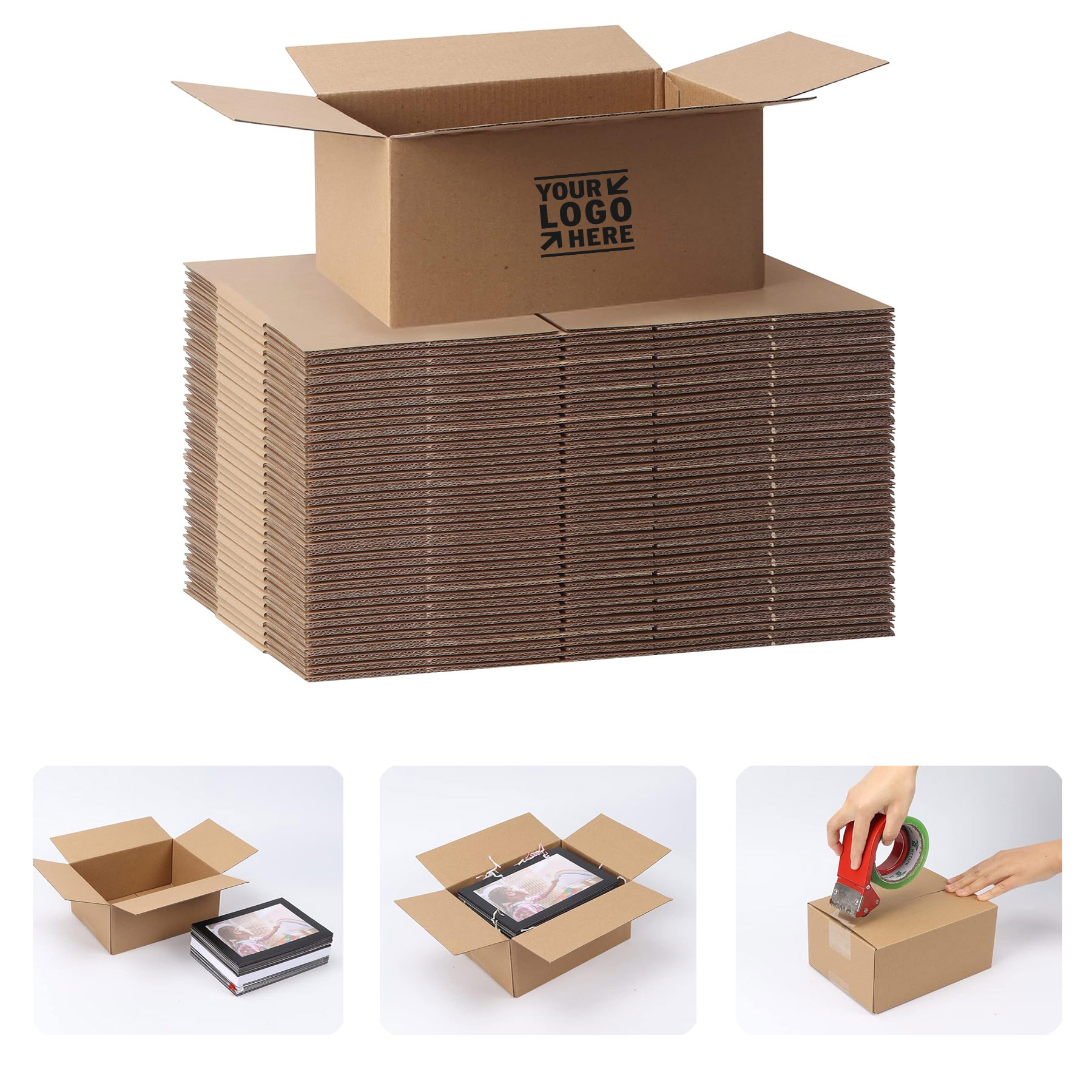 Rectangular 8x6x4 Inches Shipping Corrugated Cardboard Mailing Packaging Box   2