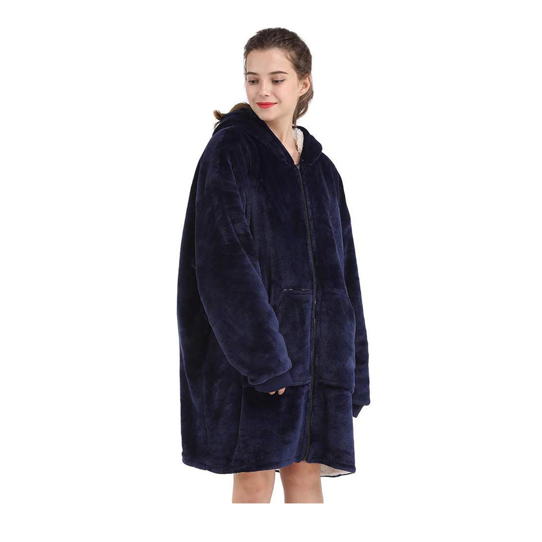 Oversized Microfiber & Sherpa Wearable Blanket 5