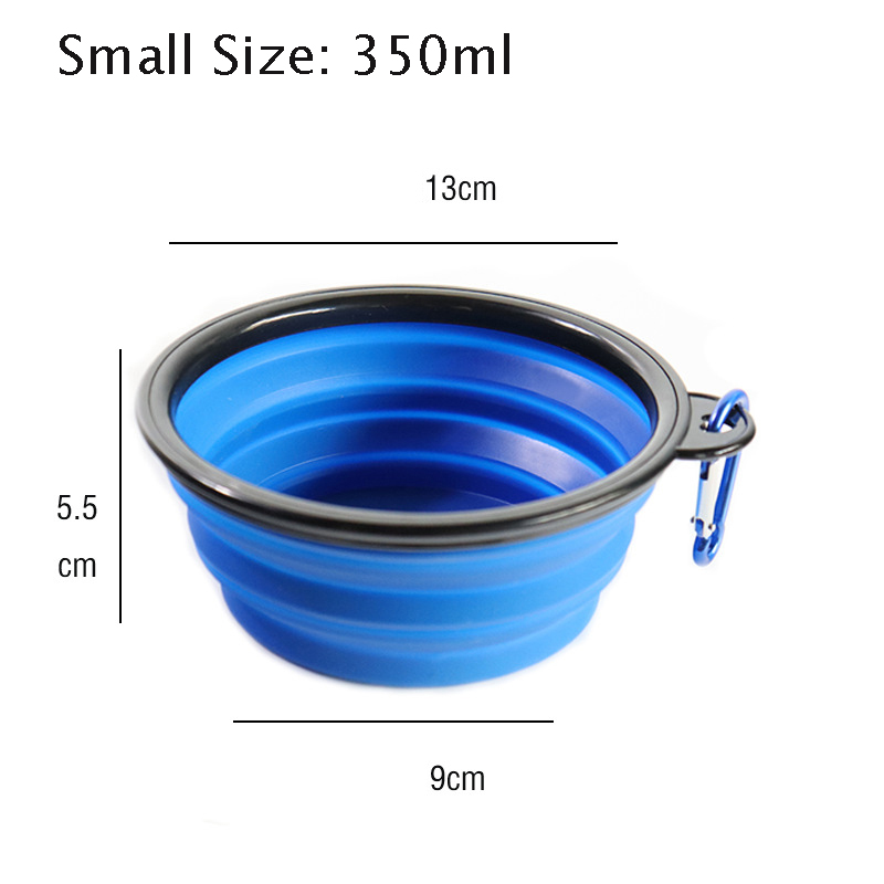 Portable Foldable Dogs Food Bowls w/ Carabiner Clip 9