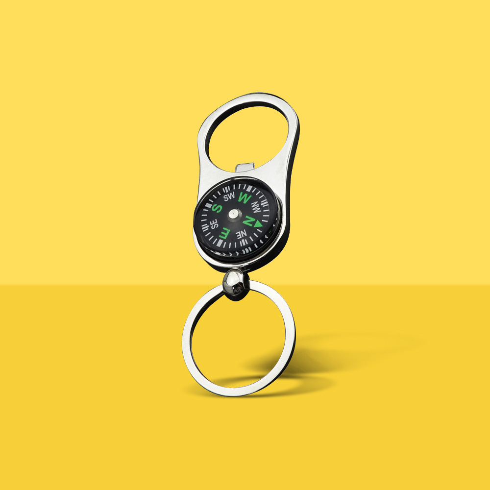 Portable Bottle Opener Compass Keychain