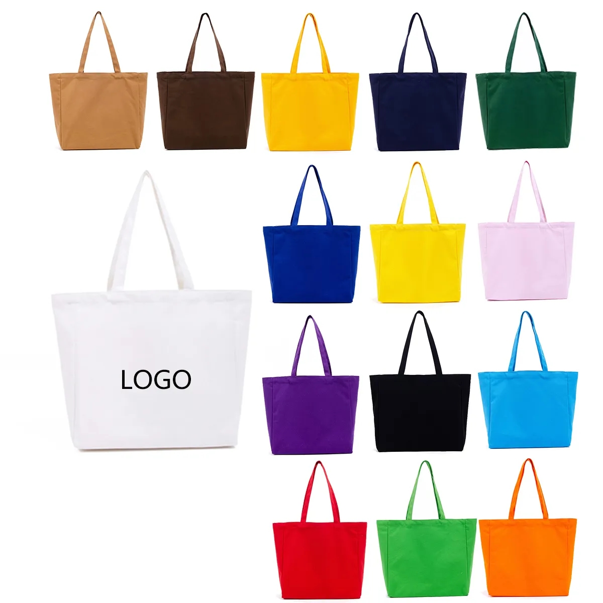 Canvas Plain Tote Bags 13.4x12.2in 2
