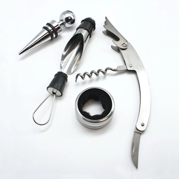 Campania - Round 5 Piece Wine Tool Set, custom bottle opener with logo imprint 2