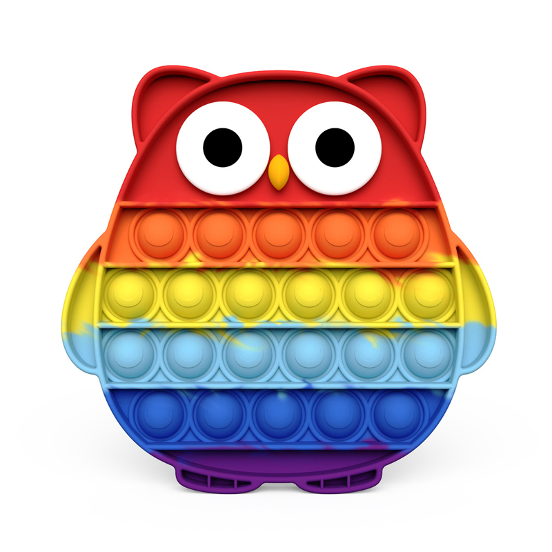 Rainbow Owl Push it Sensory Fidget Stress Reliever Toys 2