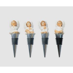 Elegant 4 Piece White Angel Cupid Wine Stopper Set 11