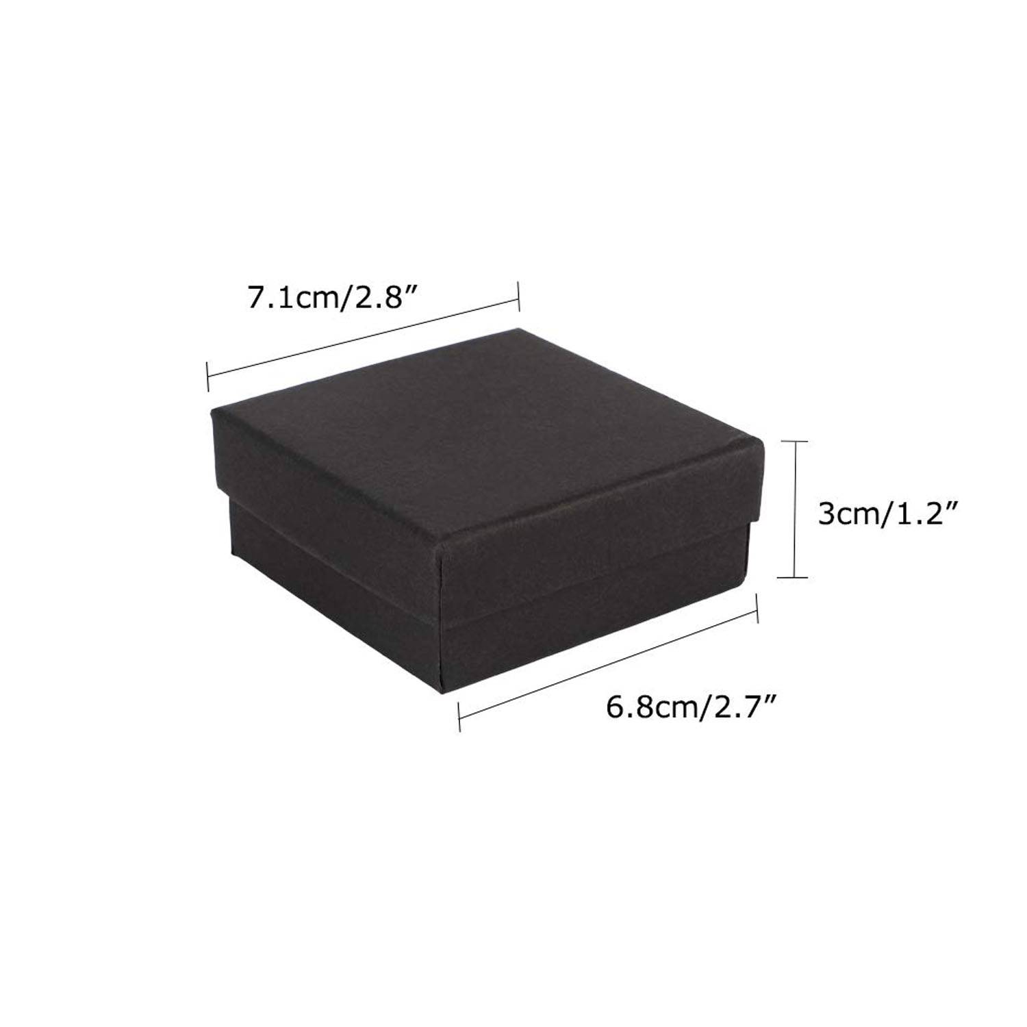 Black Cardboard Jewelry Gift Box with Sponge Cushion 4