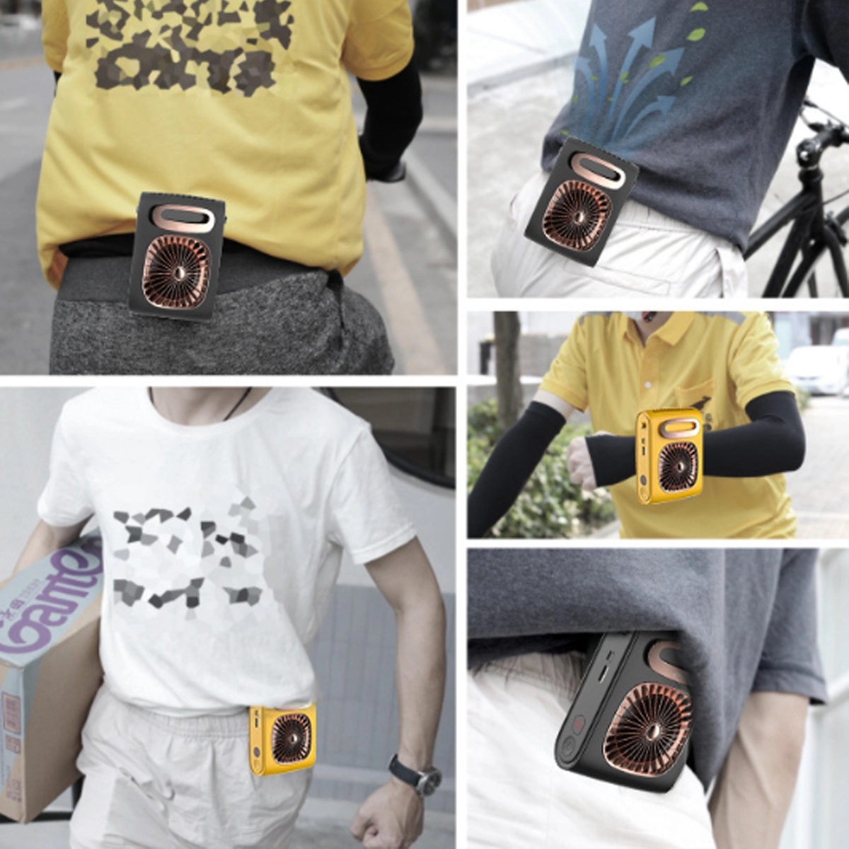 2 In 1 10000mAh USB Rechargeable Power Bank Luxury Waist Fan 10